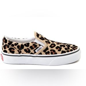 Vans Leopard Print Slip-On Skate Shoe - Little Kid Size 11